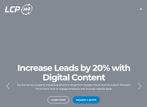 How lcp360.com looks like on a tablet such as an iPad.