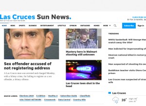 How lcsun-news.com looks like on a tablet such as an iPad.