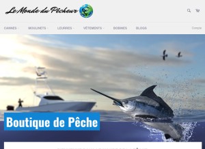 How le-monde-du-pecheur.fr looks like on a tablet such as an iPad.