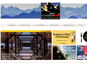 How leadershipnow.com looks like on a tablet such as an iPad.