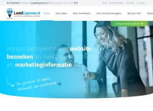 How leadexpress.nl looks like on a tablet such as an iPad.