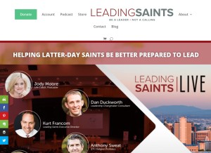How leadingsaints.org looks like on a tablet such as an iPad.