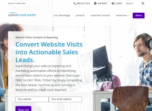 How leadlander.com looks like on a tablet such as an iPad.