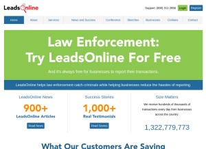 How leadsonline.com looks like on a tablet such as an iPad.