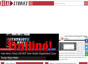 How leadstories.com looks like on a tablet such as an iPad.