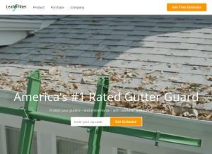 How leaffilter.com looks like on a tablet such as an iPad.