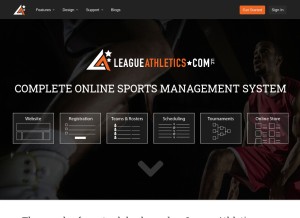 How leagueathletics.com looks like on a tablet such as an iPad.