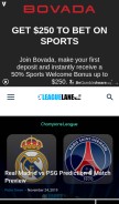 How leaguelane.com looks like on a mobile device such as an iPhone.
