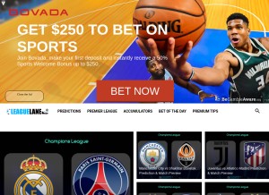 How leaguelane.com looks like on a tablet such as an iPad.