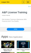 How leagueskin.net looks like on a mobile device such as an iPhone.