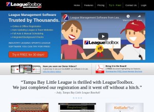 How leaguetoolbox.com looks like on a tablet such as an iPad.