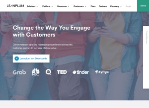 How leanplum.com looks like on a tablet such as an iPad.