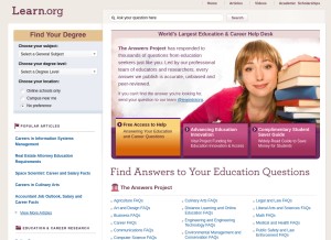 How learn.org looks like on a tablet such as an iPad.