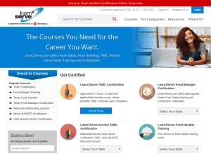 How learn2serve.com looks like on a tablet such as an iPad.