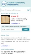 How learnersdictionary.com looks like on a mobile device such as an iPhone.