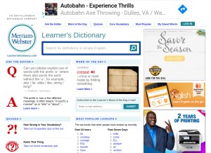 How learnersdictionary.com looks like on a tablet such as an iPad.