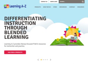 How learninga-z.com looks like on a tablet such as an iPad.
