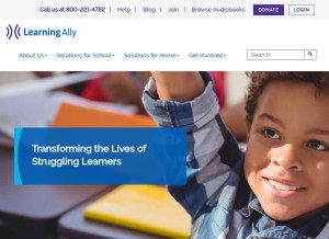 How learningally.org looks like on a tablet such as an iPad.