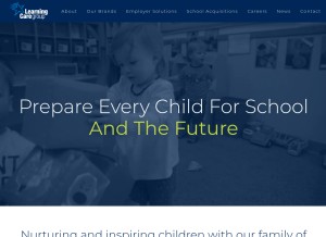 How learningcaregroup.com looks like on a tablet such as an iPad.