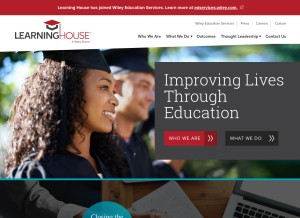 How learninghouse.com looks like on a tablet such as an iPad.