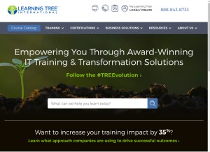 How learningtree.com looks like on a tablet such as an iPad.