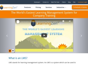 How learningzen.com looks like on a tablet such as an iPad.
