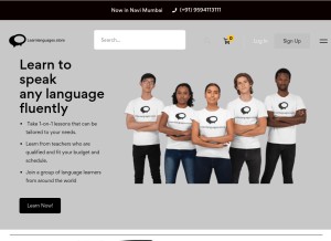 How learnlanguages.store looks like on a tablet such as an iPad.