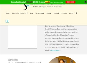How learnmuscles.com looks like on a tablet such as an iPad.