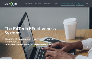How learnplatform.com looks like on a tablet such as an iPad.