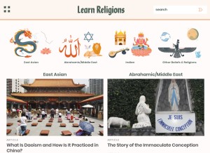 How learnreligions.com looks like on a tablet such as an iPad.
