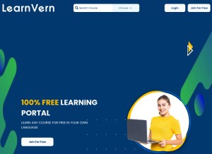 How learnvern.com looks like on a tablet such as an iPad.