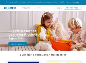 How learnwithhomer.com looks like on a tablet such as an iPad.