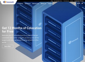 How leaseweb.com looks like on a tablet such as an iPad.