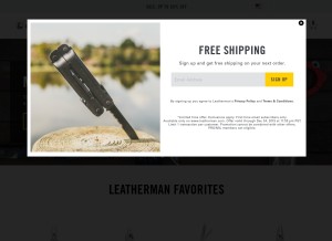 How leatherman.com looks like on a tablet such as an iPad.