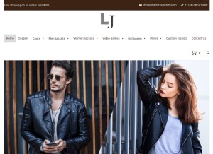 How leathersjacket.com looks like on a tablet such as an iPad.