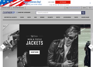 How leatherup.com looks like on a tablet such as an iPad.