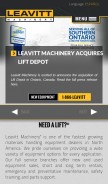 How leavittmachinery.com looks like on a mobile device such as an iPhone.