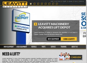 How leavittmachinery.com looks like on a tablet such as an iPad.