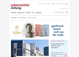 How lebensmittelzeitung.net looks like on a tablet such as an iPad.