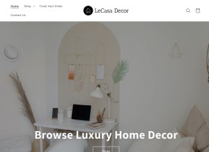How lecasadecor.store looks like on a tablet such as an iPad.