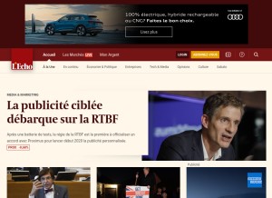 How lecho.be looks like on a tablet such as an iPad.