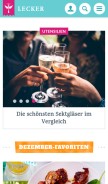 How lecker.de looks like on a mobile device such as an iPhone.