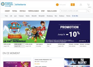 How leclercbilletterie.com looks like on a tablet such as an iPad.