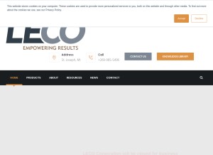 How leco.com looks like on a tablet such as an iPad.