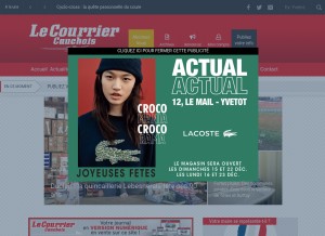 How lecourriercauchois.fr looks like on a tablet such as an iPad.