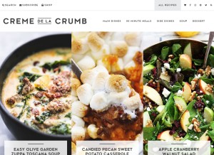 How lecremedelacrumb.com looks like on a tablet such as an iPad.