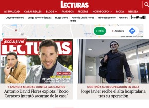 How lecturas.com looks like on a tablet such as an iPad.