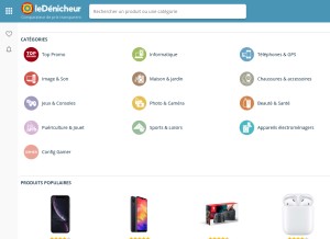 How ledenicheur.fr looks like on a tablet such as an iPad.