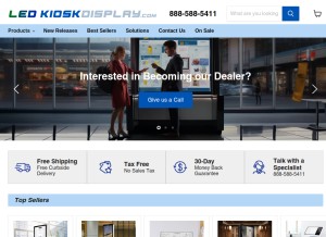 How ledkioskdisplay.com looks like on a tablet such as an iPad.