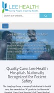 How leehealth.org looks like on a mobile device such as an iPhone.